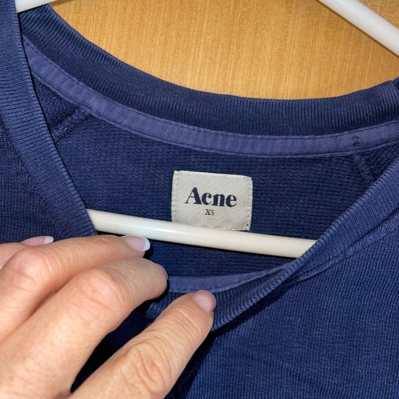 Acne Studios Vintage Mens Sweatshirt Size XS Blue Hot Air Balloon Pure Cotton - Picture 3 of 9